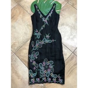 French Connection Ramie Beaded Sheath Dress 4